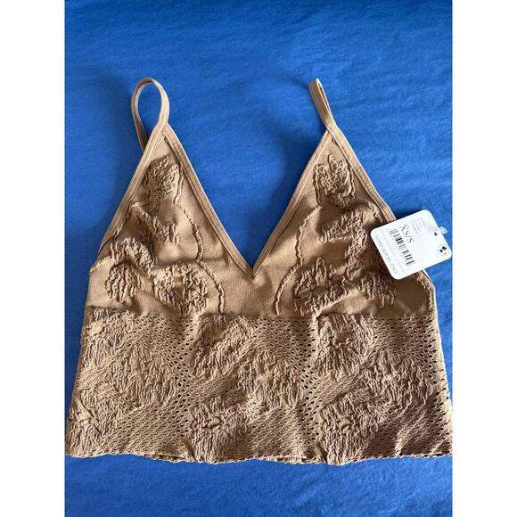 Free People Intimately Candy Seamless Bra XS/Small NEW Sand Color - Picture 2 of 5